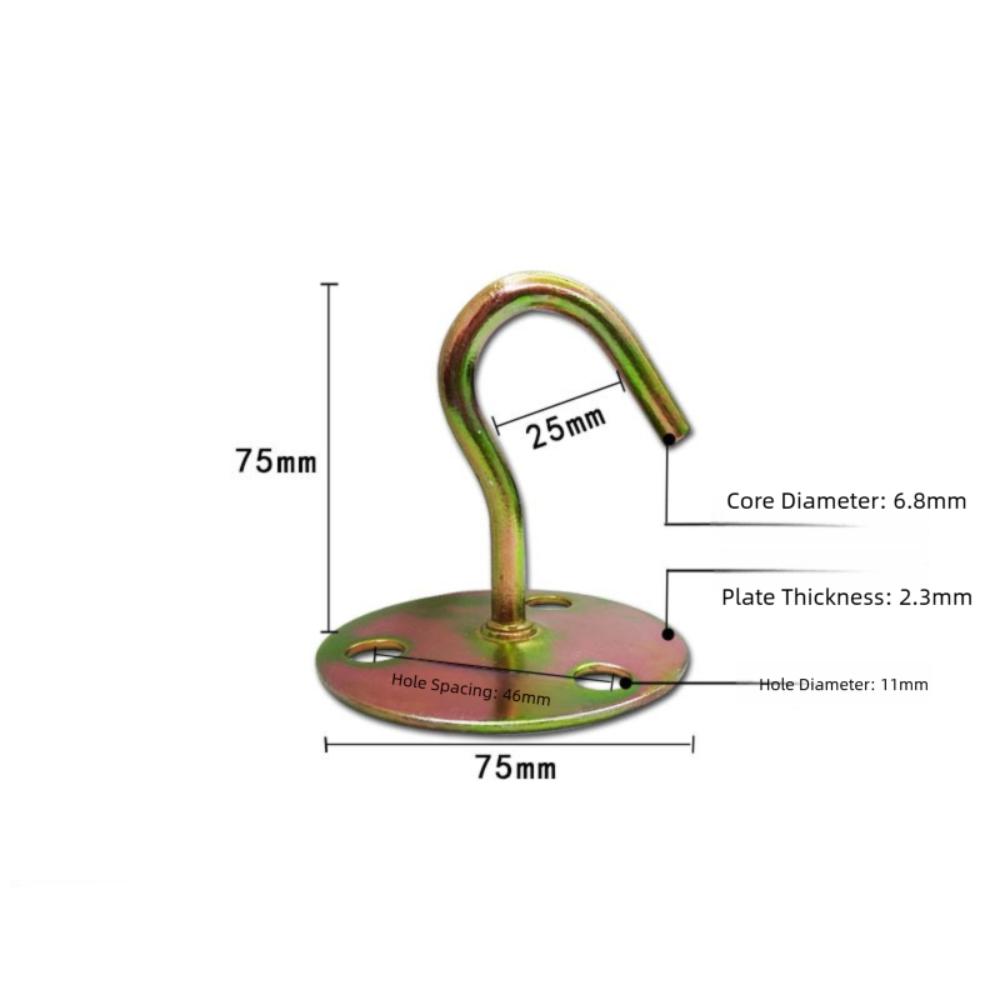 Durable Pad Eye Wall Hook Iron U/J-Shaped Ceiling Mount Hanger Fixed Plate Deck Door Buckle for Fan Lamp