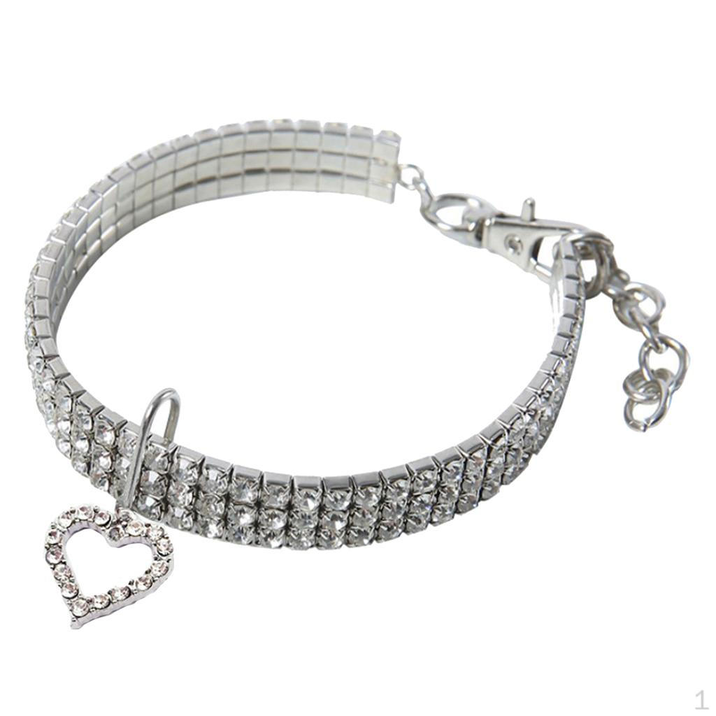 Chain Necklace Dogs Collar Rhinestone S/M/L