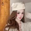 Black Stewardess Hat French Temperament Mesh Lace Woolen Hat British Berets For Women
