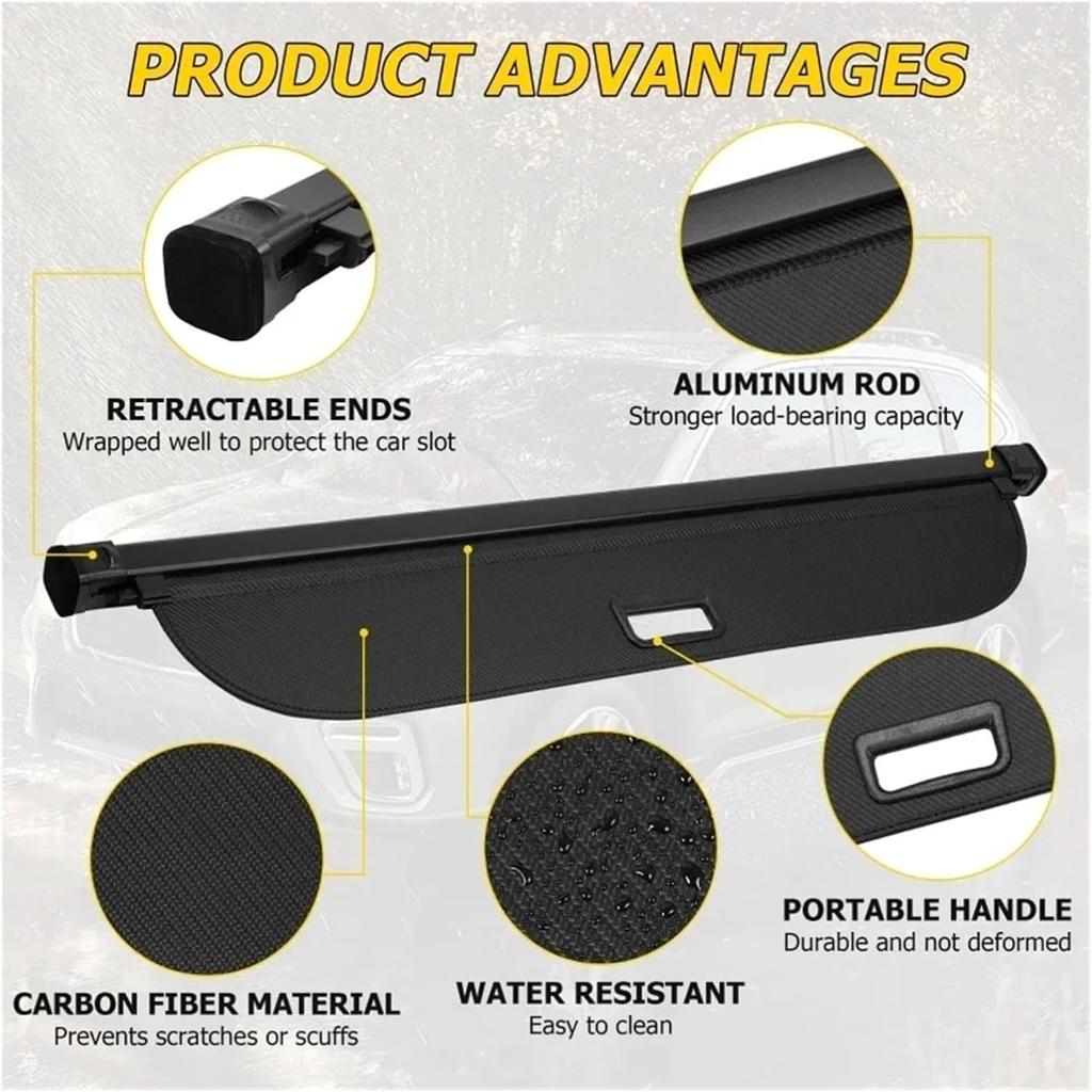 Car Rear Trunk Cargo Cover Shield Black Retractable Security Shade for Toyota Corolla Cross 2022-2025