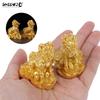 1 Pair Car Creative Chinese Copper Fengshui Kylin Chi-lin Qilin God Beast Statue For Home Decoration Accessories