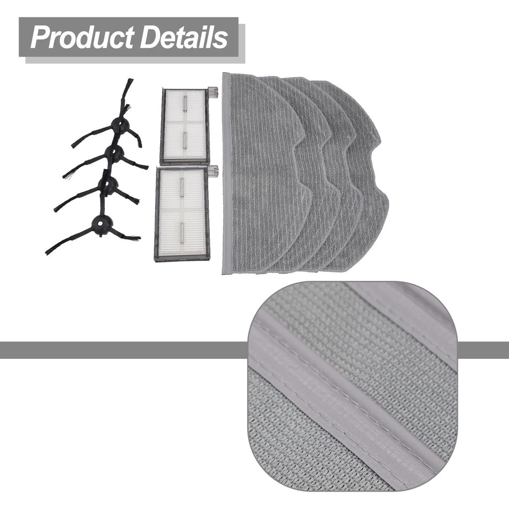 Side Brush Filter Mop Cloth Kit Plastic/ Nylon/ Microfiber/ Filter Paper For Eu-fy X8 Pro Serie X8 Pro SES Vacuum Cleaner