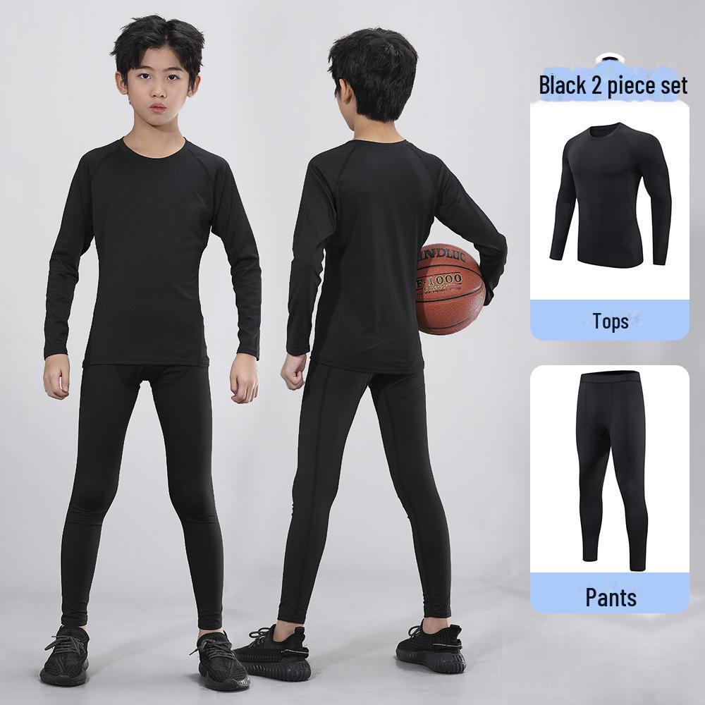 Kids & Adults Quick-Dry Sports Suit: Long Sleeve Tights for Football, Basketball, Fitness
