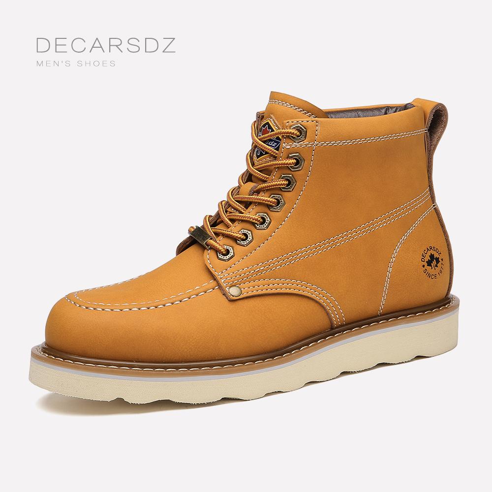 Buy DECARSDZ Luxury Genuine Leather Casual Classic Basic Men's boots ...