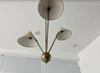 3 Light Fabric Shades Pendant Mid Century Modern Raw Brass Sputnik Chandelier Light Fixture