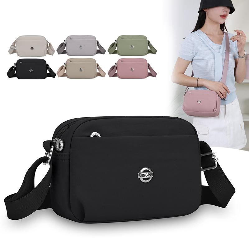 Crossbody Bag for Women Large Capacity Waterproof Nylon Multi Pocket Adjustable Wide Strap Travel Shoulder Satchel Daily Purse