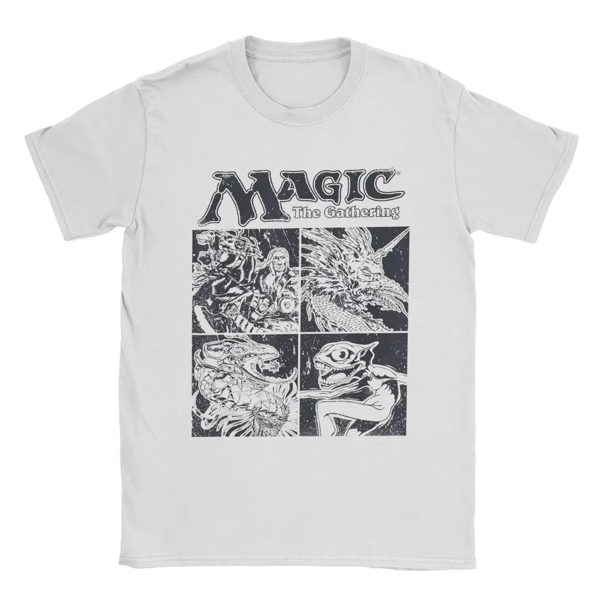 

Хипстерская футболка для сбора игр MTG для мужчин с круглым вырезом, чистые футболки, футболка с коротким рукавом, одежда плюс #Цвет(5) M чёрный