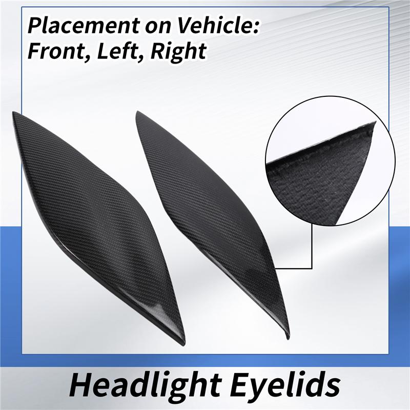 Car Headlight Eyebrows Eyelids Carbon Fiber Stickers Trim Cover Headlight Lid For FIAT BRAVO 2007+-M53K