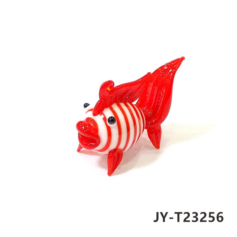 2PCS Custom Cute Goldfish Mini Figurines Glass Pendant Aquarium Decoration Supplies Colorful Tropical Fish Tiny Statue Ornaments