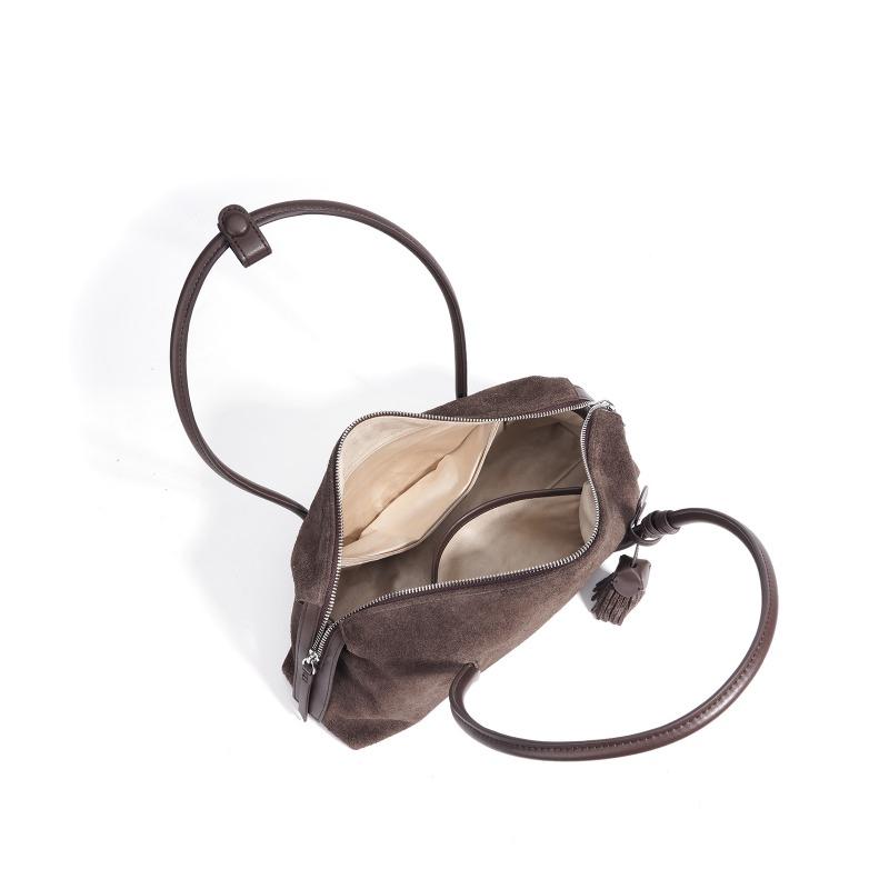 Women's Suede Cow Leather Shoulder Bags Crossbody Bag Big Bost Tote Soft Matte Suede Cow Leather Women's Handbag Shoulder Bag