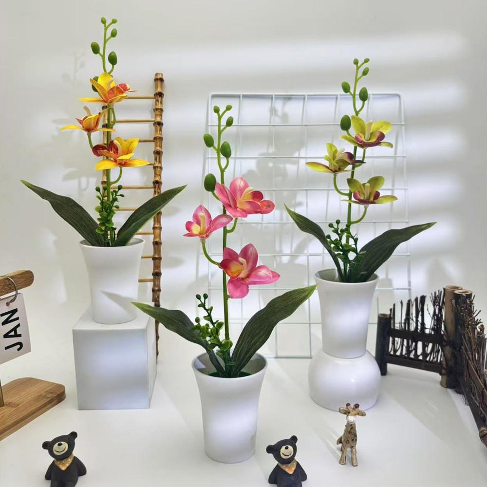 Orchid Artificial Plant For Wedding Decor With Realistic Design For Photography And Home Display