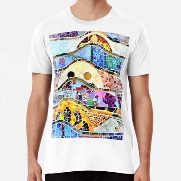 Gaudi Barcelona mozaika S až 5XL Vyrobeno v AU/USA Tričko