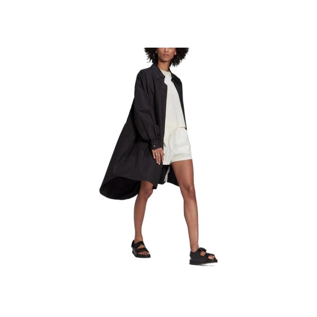 Adidas Originals Three Stripes Solid Logo Irregular Hem T-Shirt Women Tops White HD2759