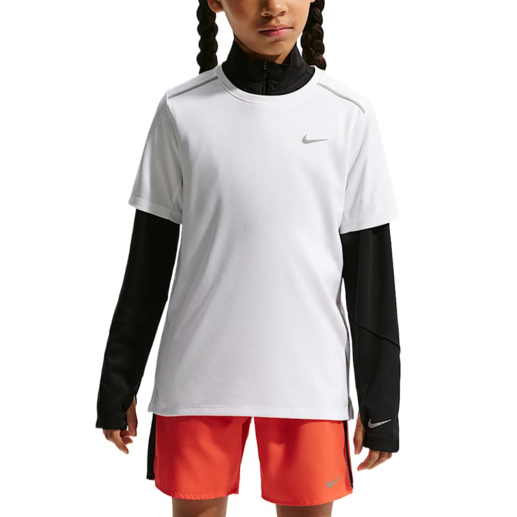 Nike Miler Dri-FIT Moisture-Wicking Lightweight Crew Neck T-Shirt Kids tops IF2425-100 L