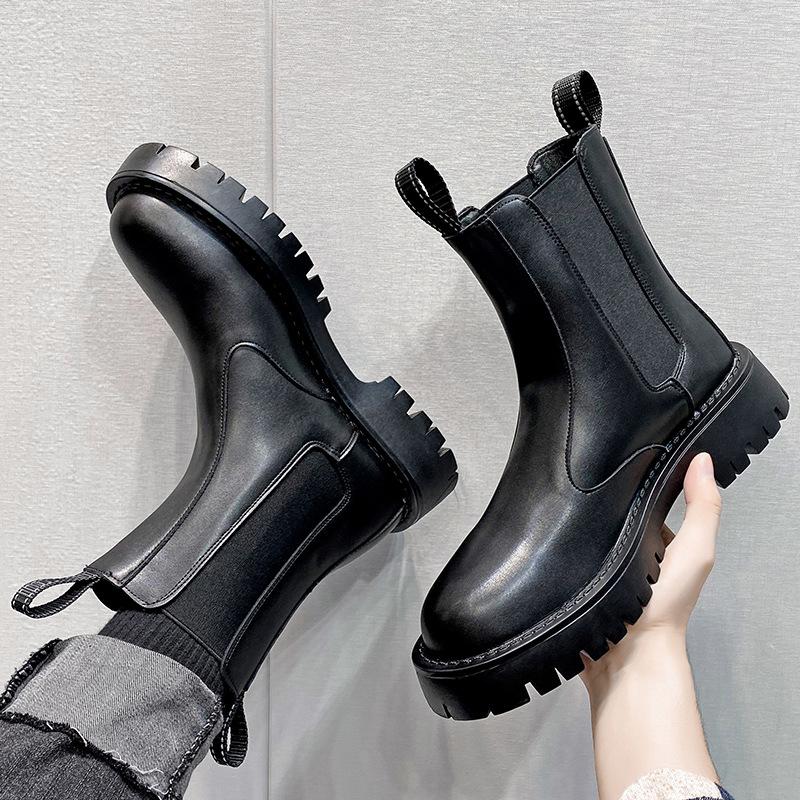 Chelsea Boots Men's British Style High-top Cigarette Leather Boots Men's Summer Breathable Soft Leather High Locomotive Martin Boots