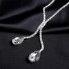 Bridal Wedding Party Rhinestone Waterdrop Pendant Necklace Earrings Jewelry Set AVE