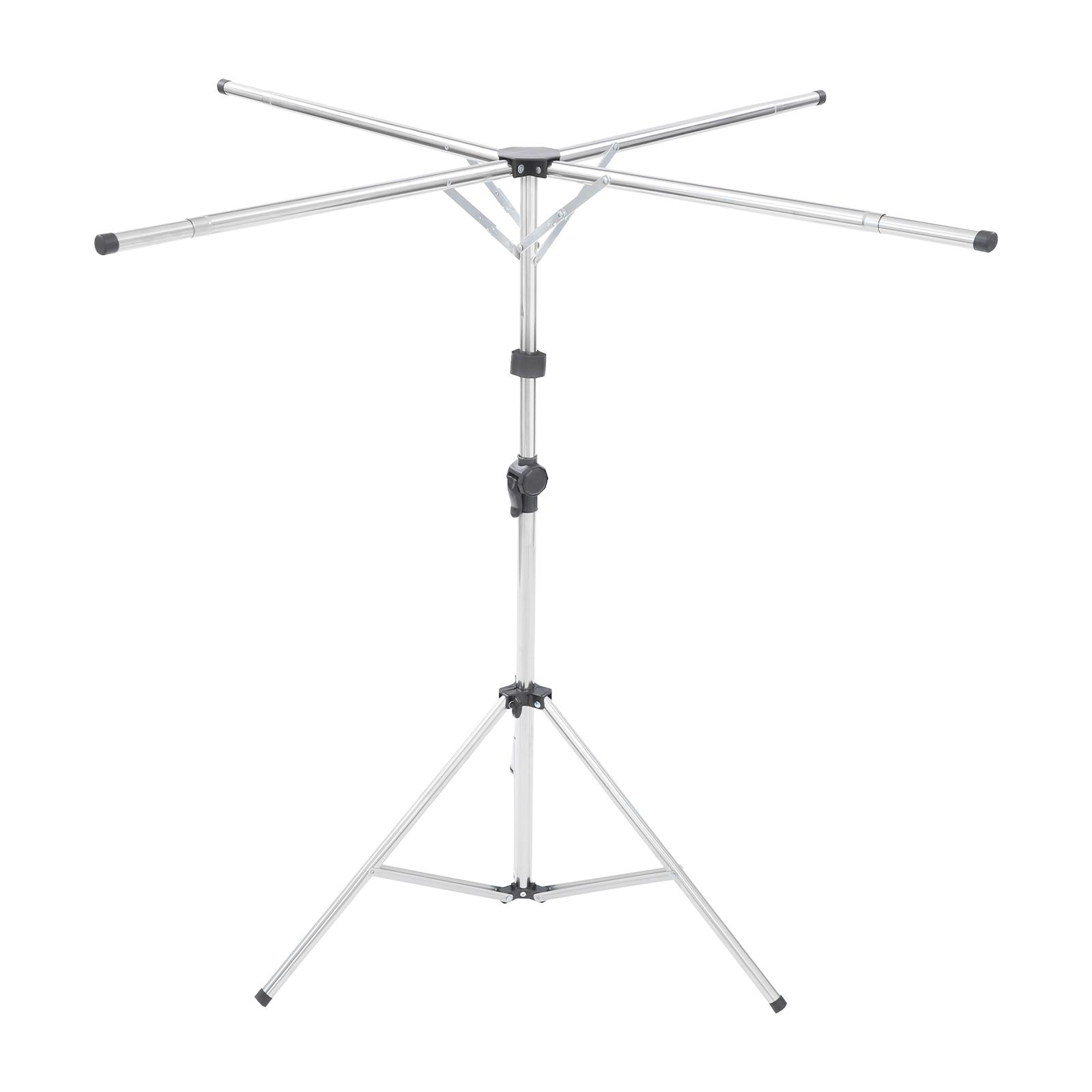 

X-Shaped Adjustable Clothes Drying Rack Stainless Steel Foldable Laundry Stand Heavy Duty for Balcony Indoor Outdoor серебряный