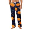 Men's Halloween Print Pocket Straight Casual Pants Home Pajama Pants