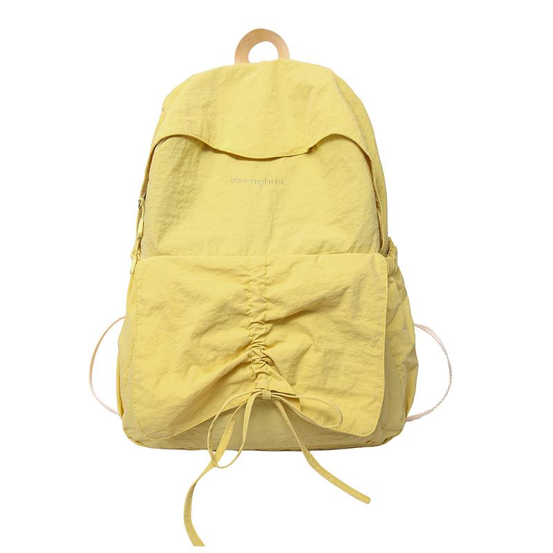 

Нейлоновый рюкзак большой вместимости, женский легкий рюкзак, однотонный, студенческий школьный рюкзак Small жёлтый