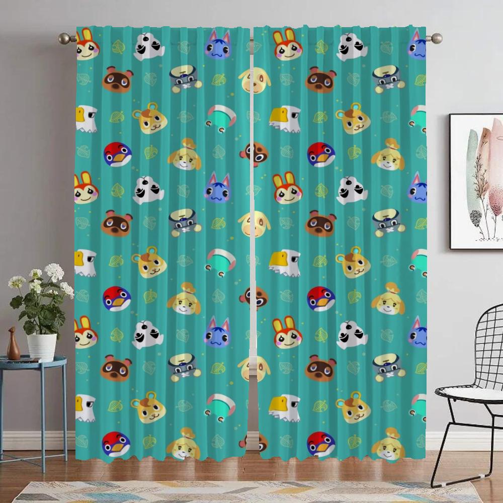 

Animal Crossing Elegant Room Curtains 2 Pieces Home Interior Curtains for Living Room Partition Tulle for Bedroom Shades Curtain W50xH70cmx2pcs-CL
