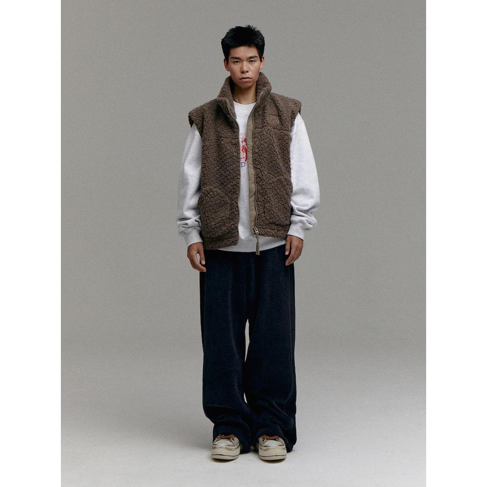 Sand Sound (Unisex) Fleece Oversized Vest Brown