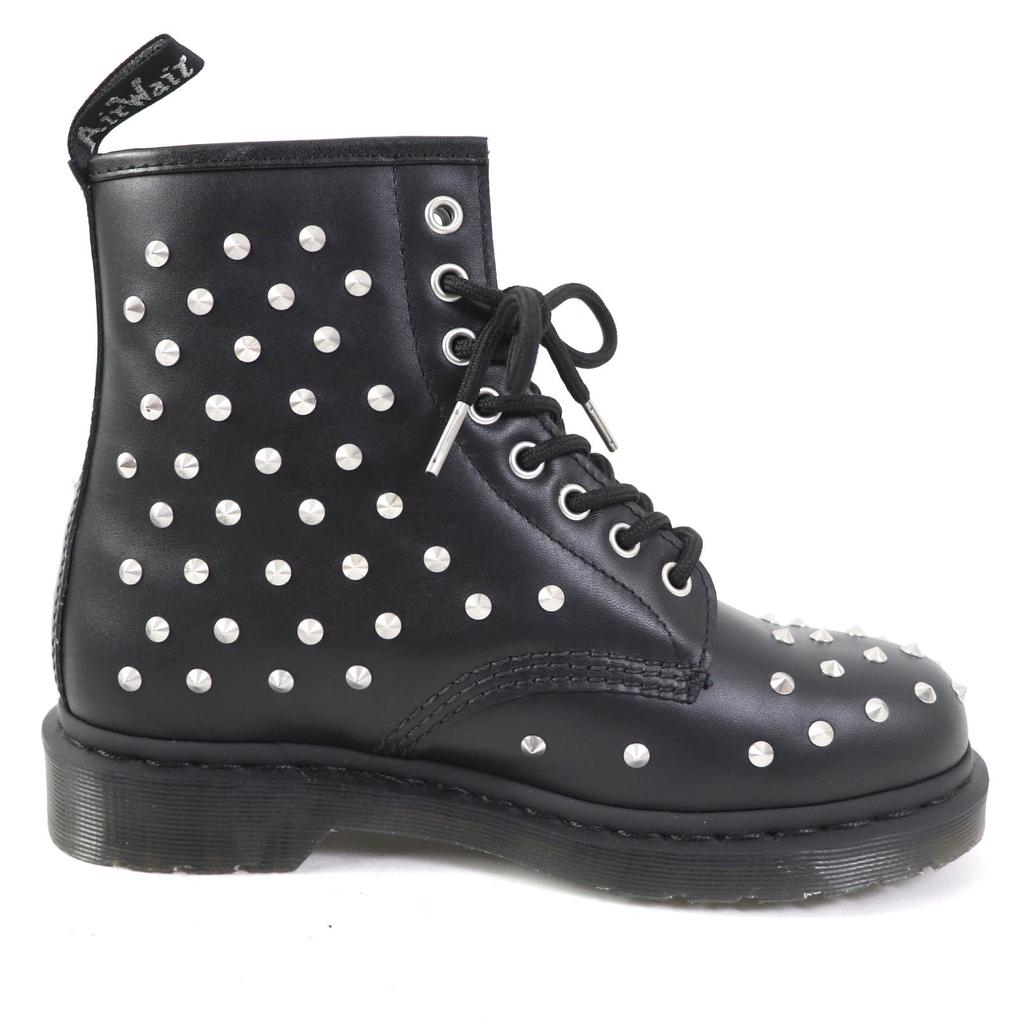 Pristine Dr.Martens short boots 1460 STUD 8-hole Black Silver leather 27040001 Used