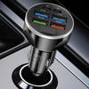 Car Charger Port Digital Display Car Charger with 6 Charging Ports Colorful Lights Charging Supplies Multifunctional Snap Lock