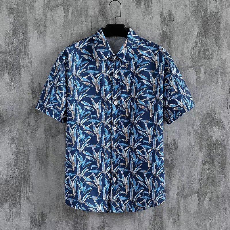 Hawaii beach men's and women's short-sleeved shirts seaside casual vacation shirts floral men's