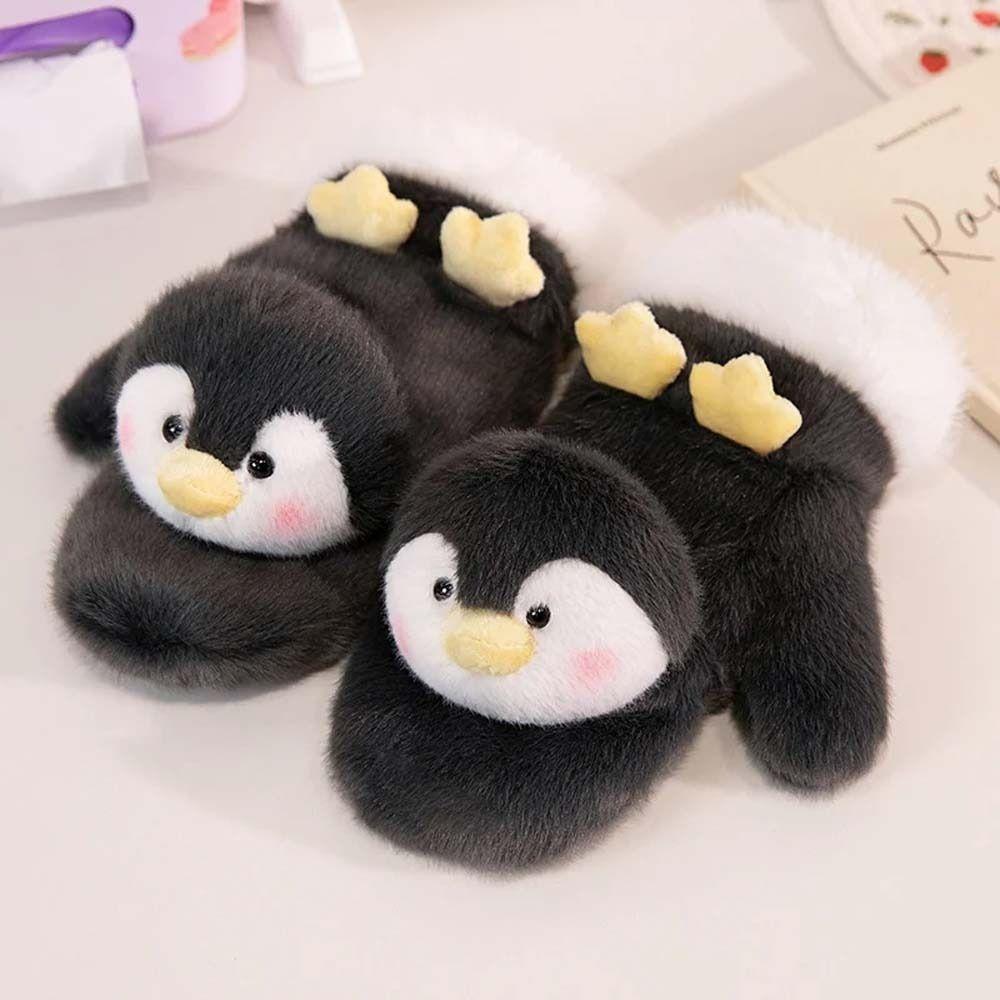 Winter Warm Penguin Plush Warm Gloves Penguin Animal Plush Gloves Autumn Winter