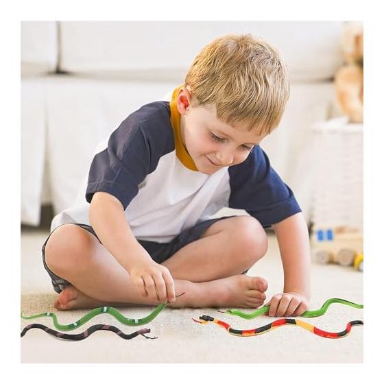 KALOLINNA Snake Toy Set of 6 Realistic Rubber Snake Toy Rubber Real Prank Goods for Cats and Birds