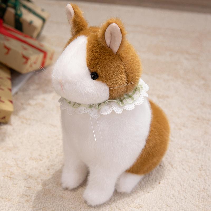 

Non-Toxic 14-30Cm Kawaii Simulation Rabbit Plush Doll Pillow Cute Furry Doll Bunny Toy Home Decor Christmas Gift 14cm pendant