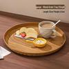 ZISIZ 32cm Round Wood Grain PP Serving Tray