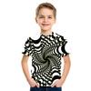 Summer Round Neck 3D Geometric Pattern Printed Top Fashionable Casual Short Sleeved Children's Boy T-shirts