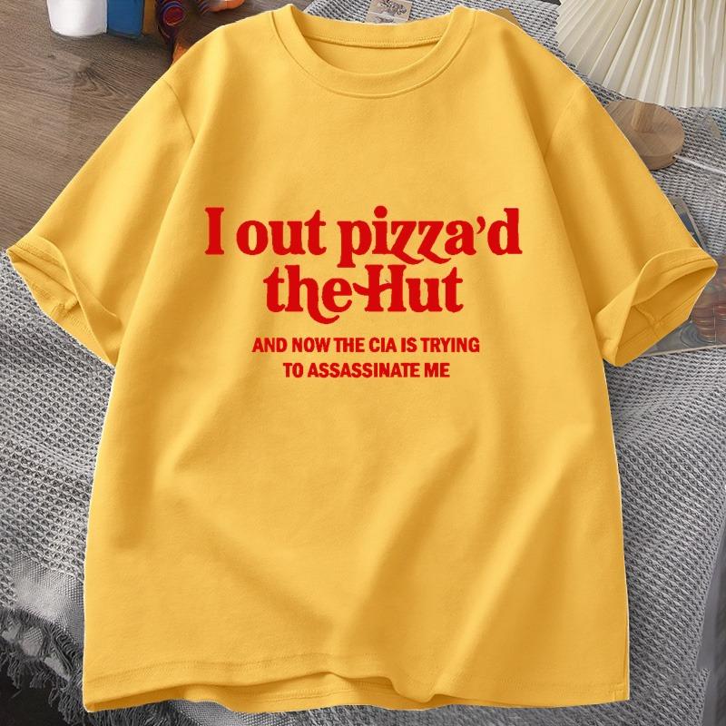 

I Out Pizzad Printed Tshirt Funy T Shirts Unisex Women Casual Short Sleeve Cotton Tshirt Male Clothes Oversized Unisexs Clothing 4XL