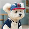 Modisches Haustier-Sonnenhut- und coole Sonnenbrillen-Set, Hundebaseballkappe und Katzenkopfbedeckung