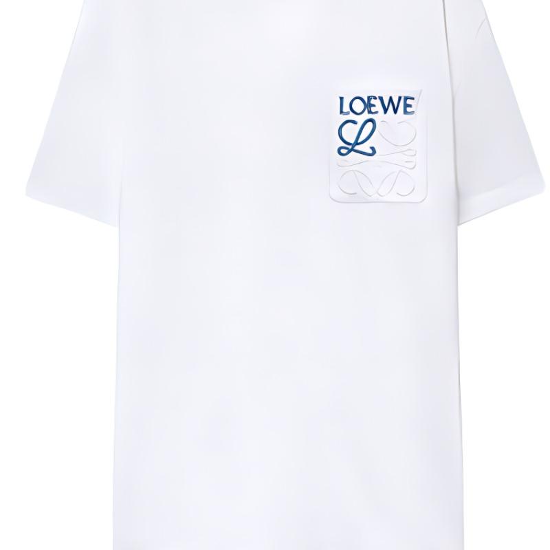 LOEWE T-Shirts Men's White Crew Neck Moderate Straight Fit H526Y22X99-2100