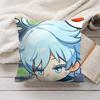 Chongyun Cute Genshin Impact Cushion Cover Silky Short Plush Invisible Zipper Dustproof Sofa Pillow Case For Home Decor