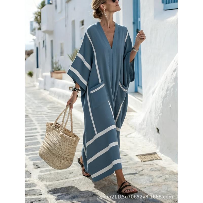 European and American bohemian women's dress seaside vacation elegant fashion print