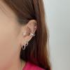 Silver Ear Cuff Earrings with a Bead Detail for Women