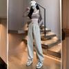 Overalls women's spring and autumn summer new high waist loose drape ruffian large size casual wide-leg sweatpants