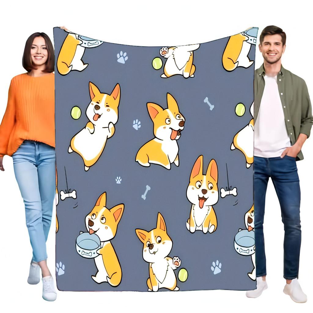 Cute Corgi Blanket Cozy Soft Throw for Pets and Home Decor Perfect for Sofa and Bed Lightweight Gift for Dog Lovers Adorable