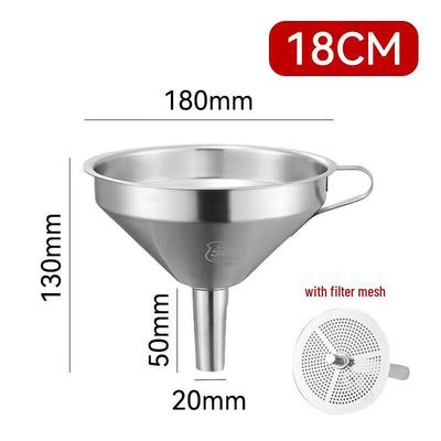 JCGYL 304 Stainless Steel Funnel with Strainer