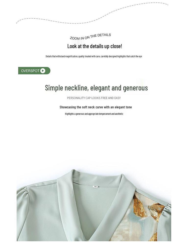 2025 Chic Chiffon Blouse for Middle-Aged & Elderly Women - Stylish Spring/Summer Base Layer Top