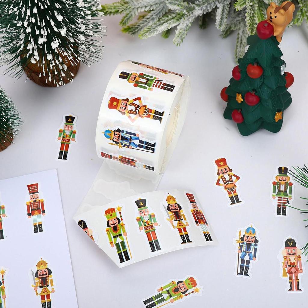 Christmas Stickers Bulk 500 Pcs Nutcracker Paper Decals Scrapbook Pack Journal Diary Laptop Decal Cars Bumper Decor Xmas Gifts