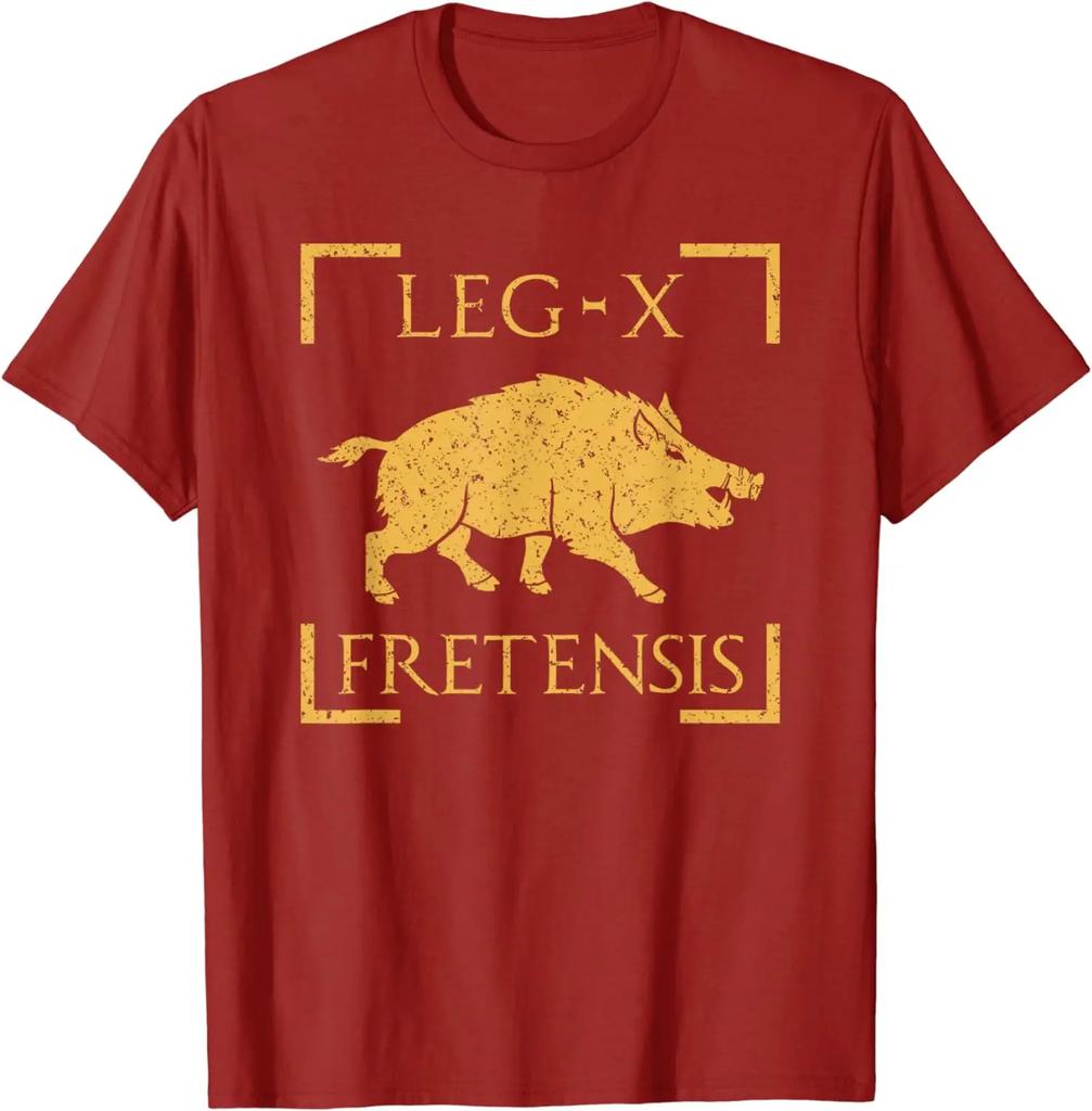 Legio X Fretensis Emblema del Cinghiale Maglietta Unisex della Legione Manica Corta Casual 100% Cotone Maglietta