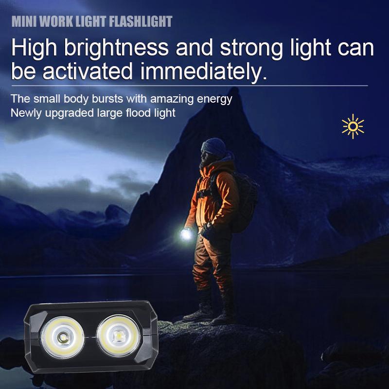 LED SMD Running Light USB Rechargeable Portable Work Light with Magnetic Base for Night Working Running Camping Fishing Hiking