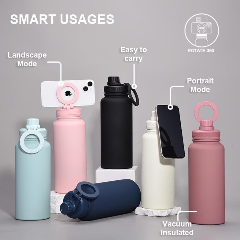 Magnetic Lid Sports Water Bottle