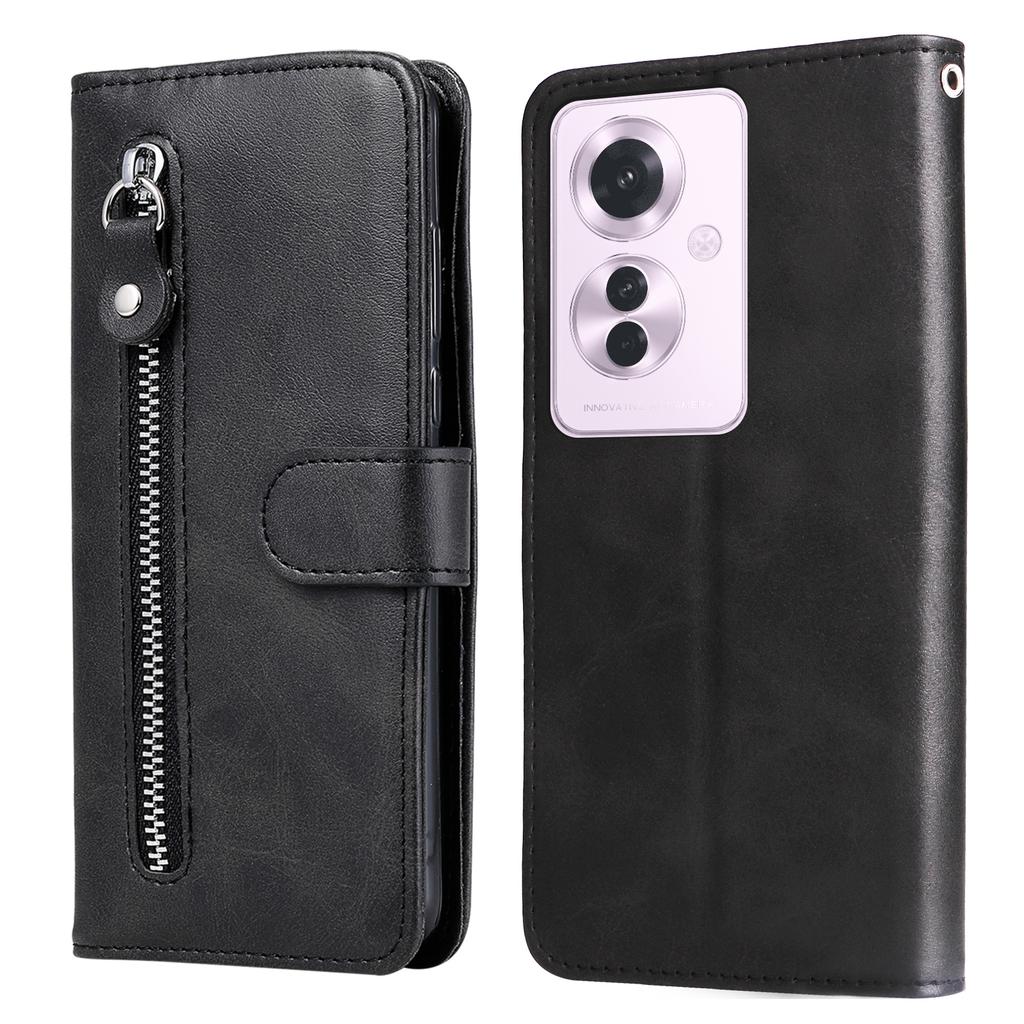 For Oppo Reno11 F 5G/F25 Pro 5G Case Zipper Pocket Calf Texture Leather Wallet Phone Cover