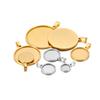 18K Gold Plated Stainless Steel Round Pendant Tray (10-40mm) for DIY Necklaces