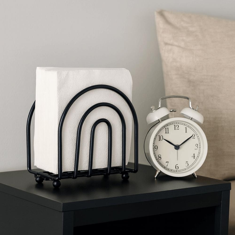 Stable Metal Napkin Holder Hollow Freestanding Paper Napkin Organizer Decorative Reusable Tissue Dispenser Dinner Table